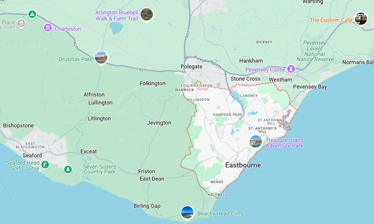 Eastbourne City map